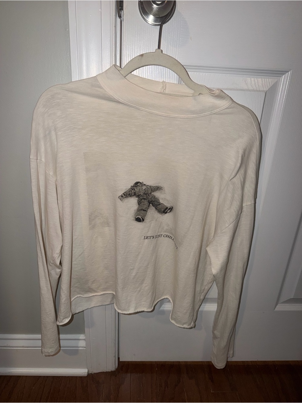 aerie Cream Long-Sleeve Graphic Tee with Bear Print